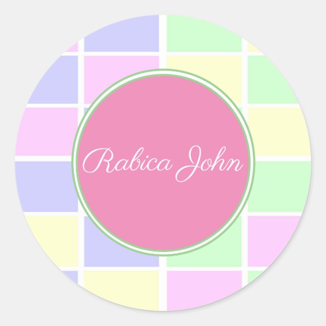 pastel colors classic round sticker (Front)