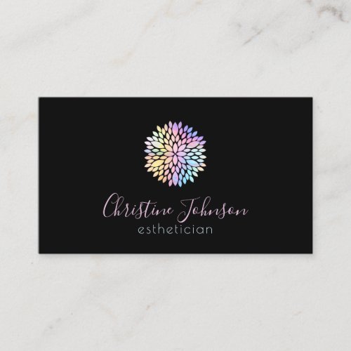 pastel colors dahlia logo business card