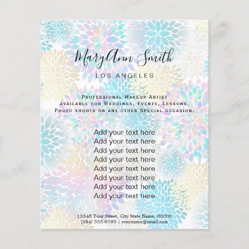 pastel colors dahlia pattern flyer