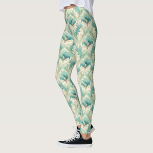Pastel colors delicate ornamental floral motifs 2 leggings