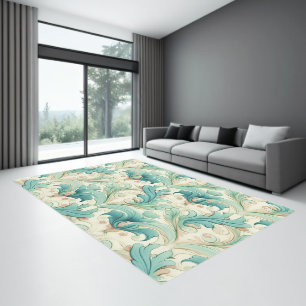 Pastel colors delicate ornamental floral motifs 2 rug