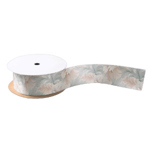 Pastel colors delicate ornamental floral motifs satin ribbon