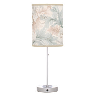 Pastel colors delicate ornamental floral motifs table lamp