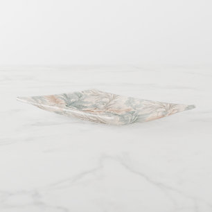 Pastel colors delicate ornamental floral motifs trinket tray