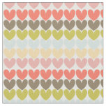 Pastel Colors Ditsy Love Hearts Patterned Design Fabric