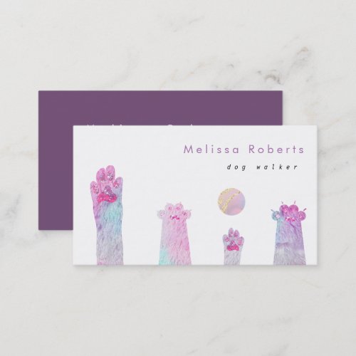 pastel colors dog walker business card
