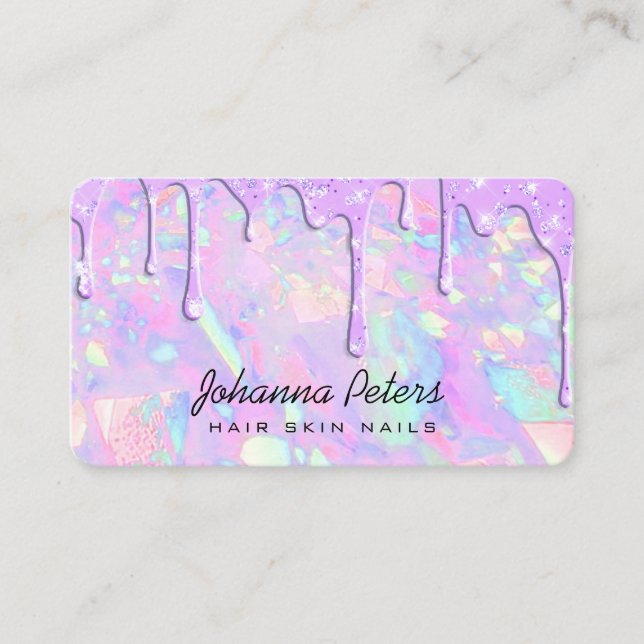 pastel colors dripping purple business card (Front)