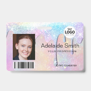 pastel colors drips badge