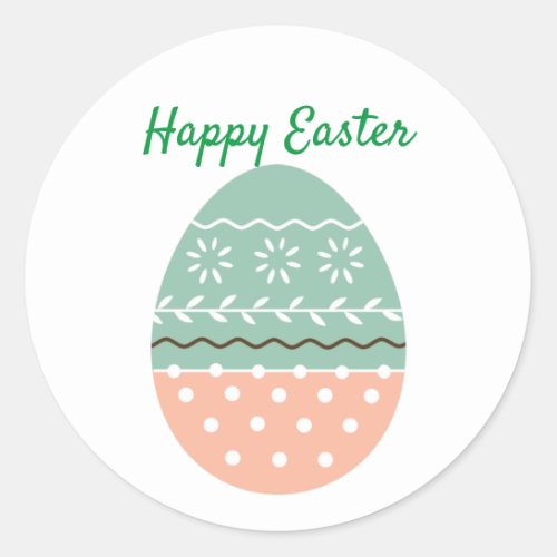 Pastel Colors Easter Egg Classic Round Sticker