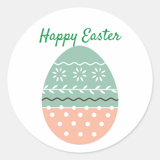 Pastel Colors Easter Egg Classic Round Sticker (Front)