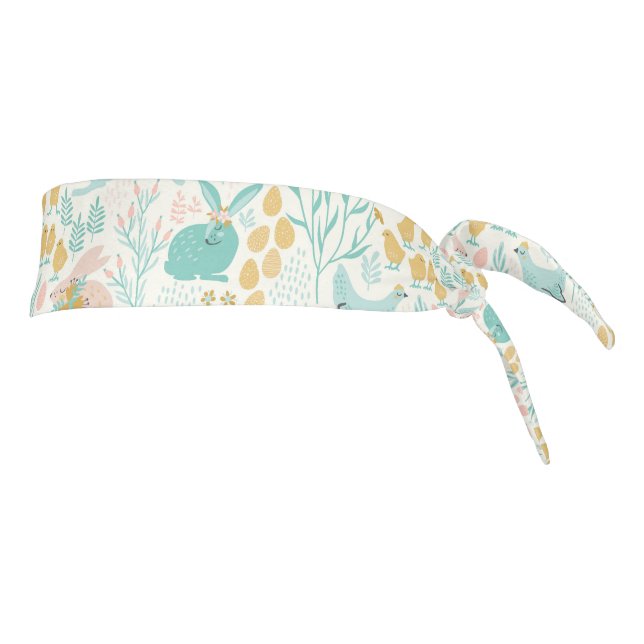 Pastel colors Easter symbols seamless pattern Tie Headband (Rotate 90)