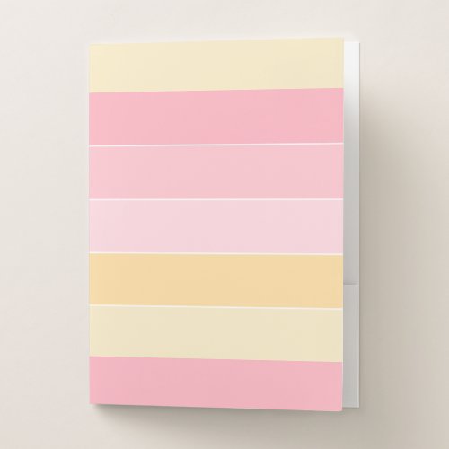 Pastel Colors Elegant Modern Striped Template Pocket Folder