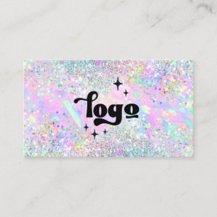 pastel colors faux glitter abstract design business card