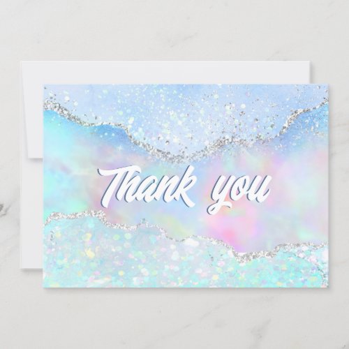 pastel colors faux glitter Thank you card