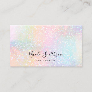 pastel colors faux holograph business card