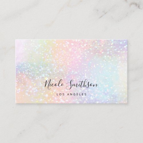 pastel colors faux holograph business card