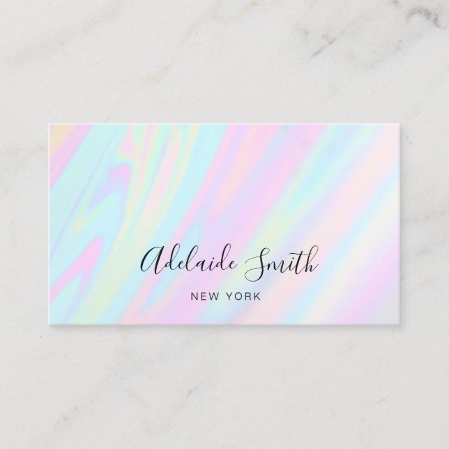 pastel colors FAUX holographic effect Business Card (Front)