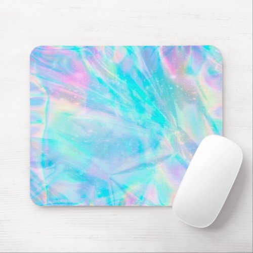 pastel colors faux holographic effect mouse pad