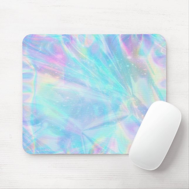 pastel colors faux holographic effect mouse pad (With Mouse)
