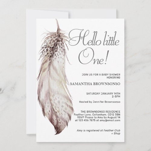 Pastel Colors Feather Baby Shower Gender_Neutral Invitation