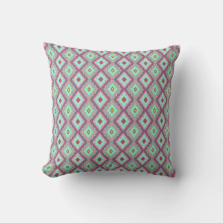 Pastel Colors Festive Hand Drawn Pattern Throw Pillow