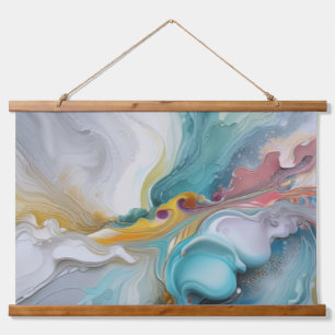 Pastel colors fluid art wall hanging, home decor hanging tapestry