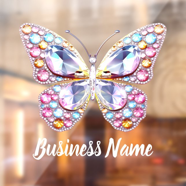 pastel colors gems butterfly  window cling (Sheet 2)