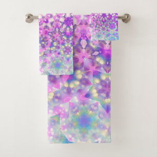Pastel Colors Geometric Abstract Pattern Bath Towel Set
