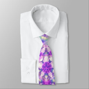 Pastel Colors Geometric Abstract Pattern Neck Tie