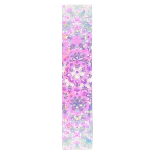 Pastel Colors Geometric Abstract Pattern Short Table Runner (Front)