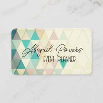 Pastel Colors Geometric Pattern  Business Card by annpowellart at Zazzle