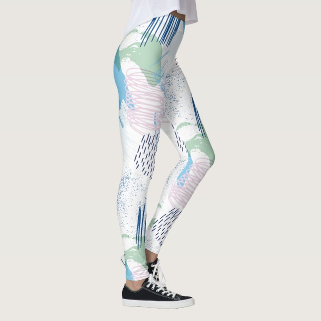 Pastel Colors Geometric Pattern Leggings (Right)
