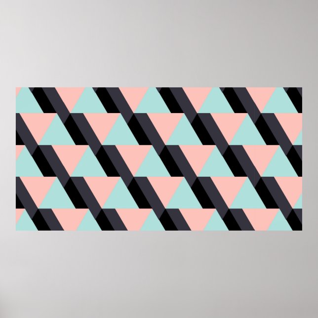 Pastel colors geometric pattern poster (Front)