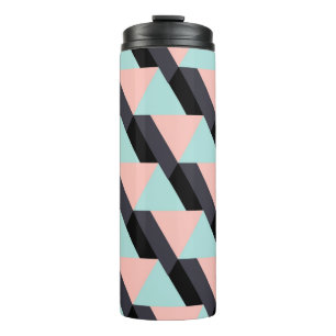 Pastel colors geometric pattern thermal tumbler