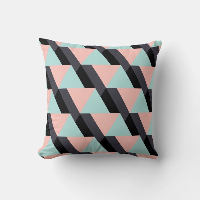 Pastel colors geometric pattern throw pillow (Front)