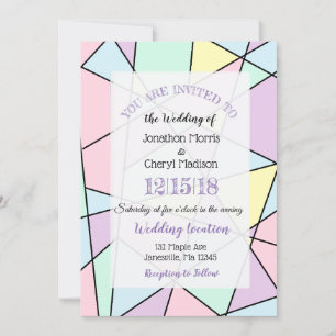 Pastel Colors Geometric Wedding invitations