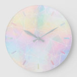 Pastel Colors Geomettric Design Large Clock at Zazzle