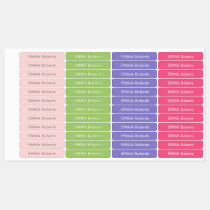 Pastel Colors Girls Iron on Name label 