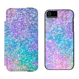Pastel Colors Glitter Pattern iPhone SE/5/5s Wallet Case