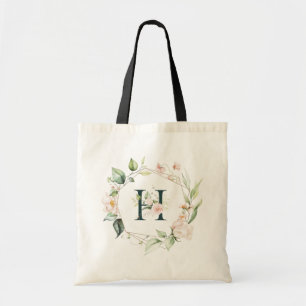Pastel colors great with a floral monogram H Tote Bag