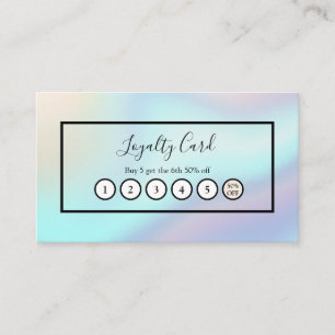 Pastel Colors Holographic Elegant Loyalty Business Card
