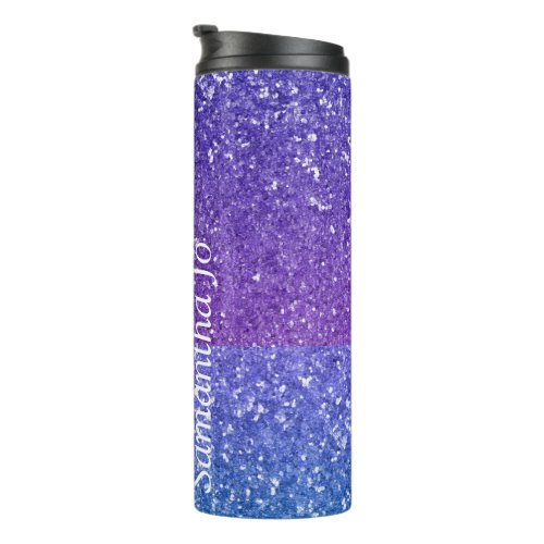 Pastel Colors in Glitter with Name  Thermal Tumbler