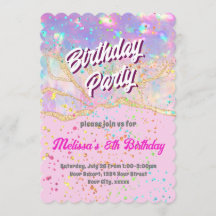 pastel colors ink marble girl Birthday Party