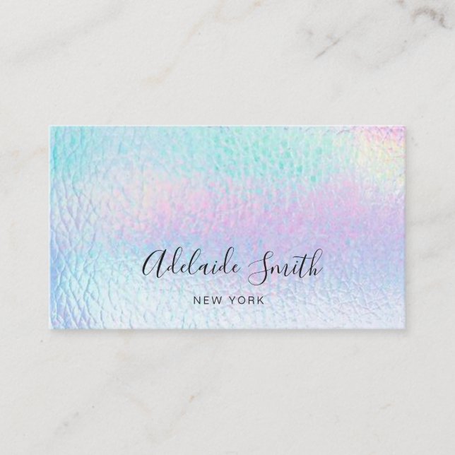 pastel colors leather business card (Front)
