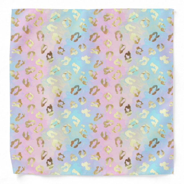 Pastel Colors Leopard Skin Bandana (Front)