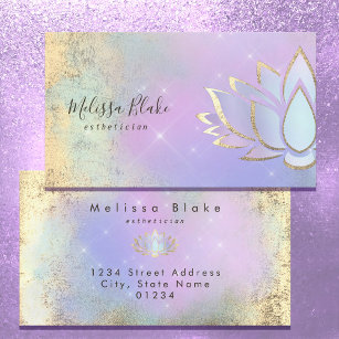 pastel colors lotus design business card