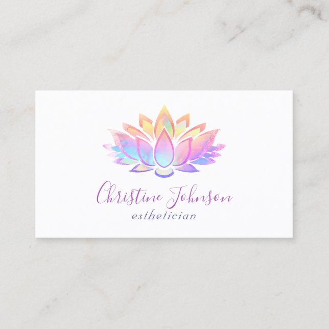 pastel colors lotus design business card (Front)