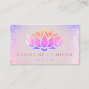 pastel colors lotus flower business card