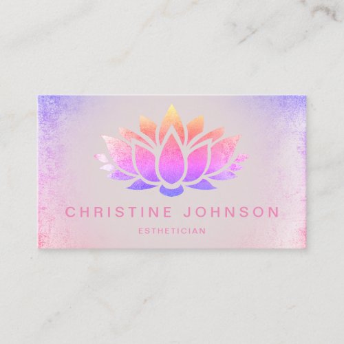 pastel colors lotus flower business card