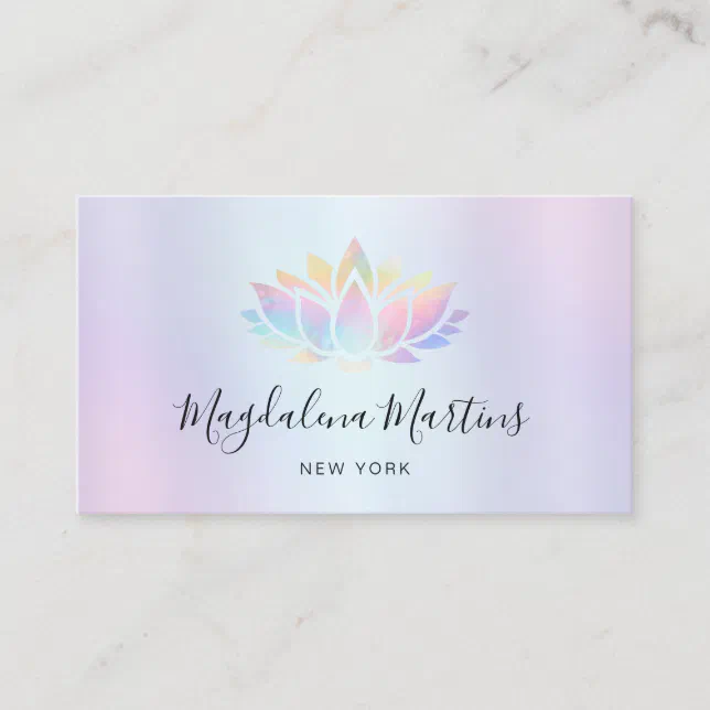 pastel colors lotus logo business card | Zazzle